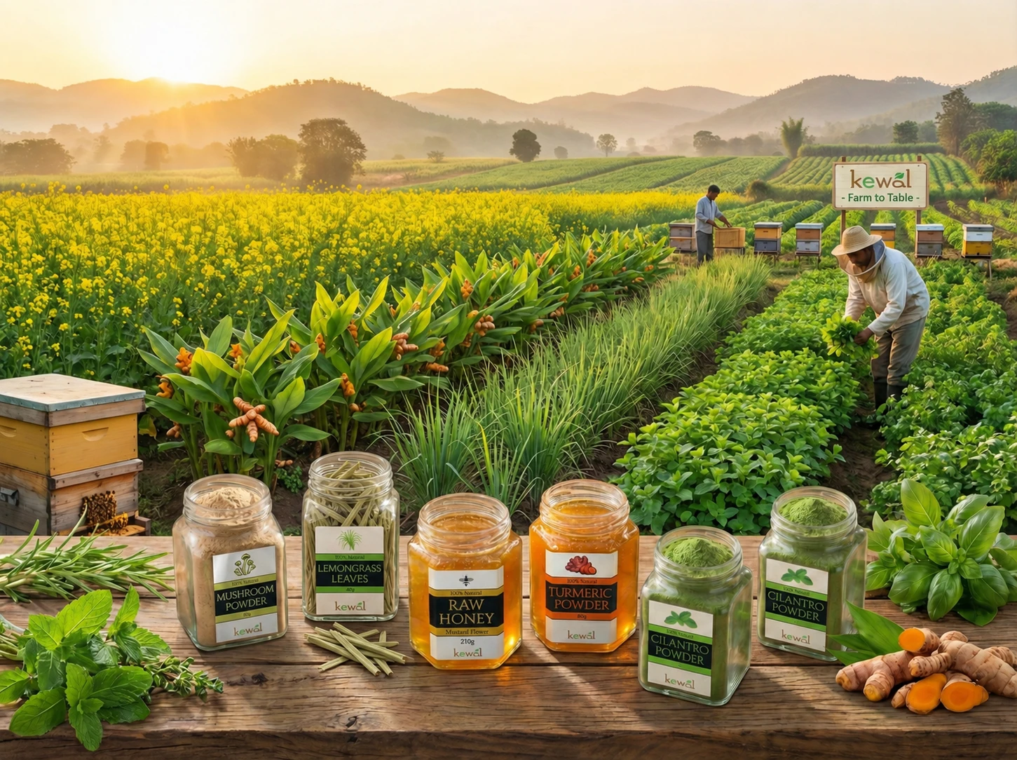 Kewal’s farm-inspired brand imagery